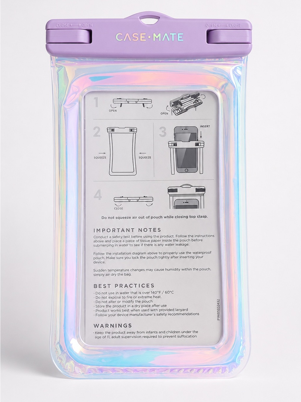 case-mate Iridescent Waterproof Phone Pouch - Lavender Top